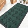 imageOLANLY Front Door Mat Outside Entrance 295x17 Absorbent Heavy Duty Sturdy Natural Rubber Doormat Indoor Outdoor Stain and Fade Resistant NonSlip Low Profile Floor Mat for Entryway Grey DiamondBlack Green Diamond