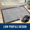 imageOLANLY Front Door Mat Outside Entrance 295x17 Absorbent Heavy Duty Sturdy Natural Rubber Doormat Indoor Outdoor Stain and Fade Resistant NonSlip Low Profile Floor Mat for Entryway Grey DiamondLight Gray Diamond