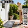 imageOLANLY Front Door Mat Outside Entrance 295x17 Absorbent Heavy Duty Sturdy Natural Rubber Doormat Indoor Outdoor Stain and Fade Resistant NonSlip Low Profile Floor Mat for Entryway Grey DiamondCharcoal Gray Diamond