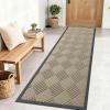 imageOLANLY Front Door Mat Outside Entrance 295x17 Absorbent Heavy Duty Sturdy Natural Rubber Doormat Indoor Outdoor Stain and Fade Resistant NonSlip Low Profile Floor Mat for Entryway Grey DiamondBeige Diamond