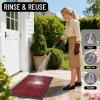 imageOLANLY Front Door Mat Outside Entrance 295x17 Absorbent Heavy Duty Sturdy Natural Rubber Doormat Indoor Outdoor Stain and Fade Resistant NonSlip Low Profile Floor Mat for Entryway Grey DiamondBlack Red Diamond