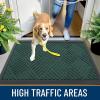 imageOLANLY Front Door Mat Outside Entrance 295x17 Absorbent Heavy Duty Sturdy Natural Rubber Doormat Indoor Outdoor Stain and Fade Resistant NonSlip Low Profile Floor Mat for Entryway Grey DiamondBlack Green Diamond