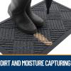imageOLANLY Front Door Mat Outside Entrance 295x17 Absorbent Heavy Duty Sturdy Natural Rubber Doormat Indoor Outdoor Stain and Fade Resistant NonSlip Low Profile Floor Mat for Entryway Grey DiamondBlack Gray Diamond