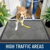 imageOLANLY Front Door Mat Outside Entrance 295x17 Absorbent Heavy Duty Sturdy Natural Rubber Doormat Indoor Outdoor Stain and Fade Resistant NonSlip Low Profile Floor Mat for Entryway Grey DiamondModern Gray Diamond