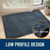 imageOLANLY Front Door Mat Outside Entrance 295x17 Absorbent Heavy Duty Sturdy Natural Rubber Doormat Indoor Outdoor Stain and Fade Resistant NonSlip Low Profile Floor Mat for Entryway Grey DiamondLake Blue Diamond