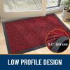 imageOLANLY Front Door Mat Outside Entrance 295x17 Absorbent Heavy Duty Sturdy Natural Rubber Doormat Indoor Outdoor Stain and Fade Resistant NonSlip Low Profile Floor Mat for Entryway Grey DiamondBlack Red Diamond