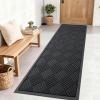 imageOLANLY Front Door Mat Outside Entrance 295x17 Absorbent Heavy Duty Sturdy Natural Rubber Doormat Indoor Outdoor Stain and Fade Resistant NonSlip Low Profile Floor Mat for Entryway Grey DiamondBlack Diamond