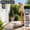 imageOLANLY Front Door Mat Outside Entrance 295x17 Absorbent Heavy Duty Sturdy Natural Rubber Doormat Indoor Outdoor Stain and Fade Resistant NonSlip Low Profile Floor Mat for Entryway Grey DiamondLatte White Diamond