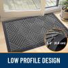 imageOLANLY Front Door Mat Outside Entrance 295x17 Absorbent Heavy Duty Sturdy Natural Rubber Doormat Indoor Outdoor Stain and Fade Resistant NonSlip Low Profile Floor Mat for Entryway Grey DiamondGrey Diamond