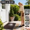 imageOLANLY Front Door Mat Outside Entrance 295x17 Absorbent Heavy Duty Sturdy Natural Rubber Doormat Indoor Outdoor Stain and Fade Resistant NonSlip Low Profile Floor Mat for Entryway Grey DiamondBrown Diamond