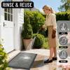 imageOLANLY Front Door Mat Outside Entrance 295x17 Absorbent Heavy Duty Sturdy Natural Rubber Doormat Indoor Outdoor Stain and Fade Resistant NonSlip Low Profile Floor Mat for Entryway Grey DiamondModern Gray Diamond