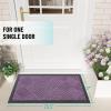 imageOLANLY Front Door Mat Outside Entrance 295x17 Absorbent Heavy Duty Sturdy Natural Rubber Doormat Indoor Outdoor Stain and Fade Resistant NonSlip Low Profile Floor Mat for Entryway Grey DiamondViolet Diamond
