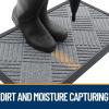 imageOLANLY Front Door Mat Outside Entrance 295x17 Absorbent Heavy Duty Sturdy Natural Rubber Doormat Indoor Outdoor Stain and Fade Resistant NonSlip Low Profile Floor Mat for Entryway Grey DiamondCharcoal Gray Diamond