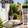 imageOLANLY Front Door Mat Outside Entrance 295x17 Absorbent Heavy Duty Sturdy Natural Rubber Doormat Indoor Outdoor Stain and Fade Resistant NonSlip Low Profile Floor Mat for Entryway Grey DiamondBeige Diamond