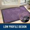 imageOLANLY Front Door Mat Outside Entrance 295x17 Absorbent Heavy Duty Sturdy Natural Rubber Doormat Indoor Outdoor Stain and Fade Resistant NonSlip Low Profile Floor Mat for Entryway Grey DiamondViolet Diamond
