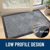 imageOLANLY Front Door Mat Outside Entrance 295x17 Absorbent Heavy Duty Sturdy Natural Rubber Doormat Indoor Outdoor Stain and Fade Resistant NonSlip Low Profile Floor Mat for Entryway Grey DiamondCharcoal Gray Diamond