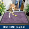 imageOLANLY Front Door Mat Outside Entrance 295x17 Absorbent Heavy Duty Sturdy Natural Rubber Doormat Indoor Outdoor Stain and Fade Resistant NonSlip Low Profile Floor Mat for Entryway Grey DiamondViolet Diamond
