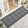 imageOLANLY Front Door Mat Outside Entrance 295x17 Absorbent Heavy Duty Sturdy Natural Rubber Doormat Indoor Outdoor Stain and Fade Resistant NonSlip Low Profile Floor Mat for Entryway Grey DiamondGrey Diamond