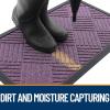 imageOLANLY Front Door Mat Outside Entrance 295x17 Absorbent Heavy Duty Sturdy Natural Rubber Doormat Indoor Outdoor Stain and Fade Resistant NonSlip Low Profile Floor Mat for Entryway Grey DiamondViolet Diamond