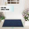imageOLANLY Front Door Mat Outside Entrance 295x17 Absorbent Heavy Duty Sturdy Natural Rubber Doormat Indoor Outdoor Stain and Fade Resistant NonSlip Low Profile Floor Mat for Entryway Grey DiamondNavy Blue Diamond
