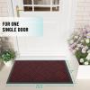 imageOLANLY Front Door Mat Outside Entrance 295x17 Absorbent Heavy Duty Sturdy Natural Rubber Doormat Indoor Outdoor Stain and Fade Resistant NonSlip Low Profile Floor Mat for Entryway Grey DiamondBurgundy Diamond