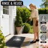 imageOLANLY Front Door Mat Outside Entrance 295x17 Absorbent Heavy Duty Sturdy Natural Rubber Doormat Indoor Outdoor Stain and Fade Resistant NonSlip Low Profile Floor Mat for Entryway Grey DiamondBlack Diamond