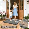 imageOLANLY Front Door Mat Outside Entrance 295x17 Absorbent Heavy Duty Sturdy Natural Rubber Doormat Indoor Outdoor Stain and Fade Resistant NonSlip Low Profile Floor Mat for Entryway Grey DiamondModern Gray Diamond