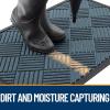 imageOLANLY Front Door Mat Outside Entrance 295x17 Absorbent Heavy Duty Sturdy Natural Rubber Doormat Indoor Outdoor Stain and Fade Resistant NonSlip Low Profile Floor Mat for Entryway Grey DiamondLake Blue Diamond