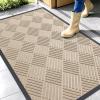 imageOLANLY Front Door Mat Outside Entrance 295x17 Absorbent Heavy Duty Sturdy Natural Rubber Doormat Indoor Outdoor Stain and Fade Resistant NonSlip Low Profile Floor Mat for Entryway Grey DiamondLatte White Diamond