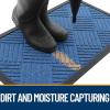 imageOLANLY Front Door Mat Outside Entrance 295x17 Absorbent Heavy Duty Sturdy Natural Rubber Doormat Indoor Outdoor Stain and Fade Resistant NonSlip Low Profile Floor Mat for Entryway Grey DiamondOcean Blue Diamond