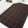 imageOLANLY Front Door Mat Outside Entrance 295x17 Absorbent Heavy Duty Sturdy Natural Rubber Doormat Indoor Outdoor Stain and Fade Resistant NonSlip Low Profile Floor Mat for Entryway Grey DiamondBrown Diamond