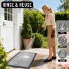 imageOLANLY Front Door Mat Outside Entrance 295x17 Absorbent Heavy Duty Sturdy Natural Rubber Doormat Indoor Outdoor Stain and Fade Resistant NonSlip Low Profile Floor Mat for Entryway Grey DiamondLight Gray Diamond