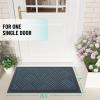 imageOLANLY Front Door Mat Outside Entrance 295x17 Absorbent Heavy Duty Sturdy Natural Rubber Doormat Indoor Outdoor Stain and Fade Resistant NonSlip Low Profile Floor Mat for Entryway Grey DiamondLake Blue Diamond