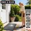 imageOLANLY Front Door Mat Outside Entrance 295x17 Absorbent Heavy Duty Sturdy Natural Rubber Doormat Indoor Outdoor Stain and Fade Resistant NonSlip Low Profile Floor Mat for Entryway Grey DiamondGrey Diamond