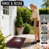 imageOLANLY Front Door Mat Outside Entrance 295x17 Absorbent Heavy Duty Sturdy Natural Rubber Doormat Indoor Outdoor Stain and Fade Resistant NonSlip Low Profile Floor Mat for Entryway Grey DiamondBurgundy Diamond