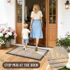 imageOLANLY Front Door Mat Outside Entrance 295x17 Absorbent Heavy Duty Sturdy Natural Rubber Doormat Indoor Outdoor Stain and Fade Resistant NonSlip Low Profile Floor Mat for Entryway Grey DiamondLatte White Diamond