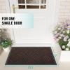 imageOLANLY Front Door Mat Outside Entrance 295x17 Absorbent Heavy Duty Sturdy Natural Rubber Doormat Indoor Outdoor Stain and Fade Resistant NonSlip Low Profile Floor Mat for Entryway Grey DiamondBrown Diamond