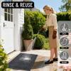 imageOLANLY Front Door Mat Outside Entrance 295x17 Absorbent Heavy Duty Sturdy Natural Rubber Doormat Indoor Outdoor Stain and Fade Resistant NonSlip Low Profile Floor Mat for Entryway Grey DiamondBlack Gray Diamond