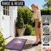 imageOLANLY Front Door Mat Outside Entrance 295x17 Absorbent Heavy Duty Sturdy Natural Rubber Doormat Indoor Outdoor Stain and Fade Resistant NonSlip Low Profile Floor Mat for Entryway Grey DiamondViolet Diamond