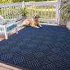 imageOLANLY Front Door Mat Outside Entrance 295x17 Absorbent Heavy Duty Sturdy Natural Rubber Doormat Indoor Outdoor Stain and Fade Resistant NonSlip Low Profile Floor Mat for Entryway Grey DiamondNavy Blue Diamond