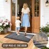 imageOLANLY Front Door Mat Outside Entrance 295x17 Absorbent Heavy Duty Sturdy Natural Rubber Doormat Indoor Outdoor Stain and Fade Resistant NonSlip Low Profile Floor Mat for Entryway Grey DiamondGrey Diamond