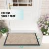 imageOLANLY Front Door Mat Outside Entrance 295x17 Absorbent Heavy Duty Sturdy Natural Rubber Doormat Indoor Outdoor Stain and Fade Resistant NonSlip Low Profile Floor Mat for Entryway Grey DiamondLatte White Diamond