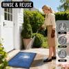 imageOLANLY Front Door Mat Outside Entrance 295x17 Absorbent Heavy Duty Sturdy Natural Rubber Doormat Indoor Outdoor Stain and Fade Resistant NonSlip Low Profile Floor Mat for Entryway Grey DiamondOcean Blue Diamond