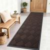 imageOLANLY Front Door Mat Outside Entrance 295x17 Absorbent Heavy Duty Sturdy Natural Rubber Doormat Indoor Outdoor Stain and Fade Resistant NonSlip Low Profile Floor Mat for Entryway Grey DiamondBrown Diamond