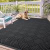 imageOLANLY Front Door Mat Outside Entrance 295x17 Absorbent Heavy Duty Sturdy Natural Rubber Doormat Indoor Outdoor Stain and Fade Resistant NonSlip Low Profile Floor Mat for Entryway Grey DiamondBlack Diamond