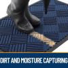 imageOLANLY Front Door Mat Outside Entrance 295x17 Absorbent Heavy Duty Sturdy Natural Rubber Doormat Indoor Outdoor Stain and Fade Resistant NonSlip Low Profile Floor Mat for Entryway Grey DiamondNavy Blue Diamond