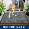 imageOLANLY Front Door Mat Outside Entrance 295x17 Absorbent Heavy Duty Sturdy Natural Rubber Doormat Indoor Outdoor Stain and Fade Resistant NonSlip Low Profile Floor Mat for Entryway Grey DiamondGrey Diamond
