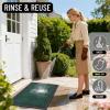 imageOLANLY Front Door Mat Outside Entrance 295x17 Absorbent Heavy Duty Sturdy Natural Rubber Doormat Indoor Outdoor Stain and Fade Resistant NonSlip Low Profile Floor Mat for Entryway Grey DiamondBlack Green Diamond
