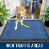 imageOLANLY Front Door Mat Outside Entrance 295x17 Absorbent Heavy Duty Sturdy Natural Rubber Doormat Indoor Outdoor Stain and Fade Resistant NonSlip Low Profile Floor Mat for Entryway Grey DiamondOcean Blue Diamond