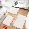 imageOLANLY Memory Foam Bath Mat 30x20 Super Soft Absorbent Bathroom Rugs Quick Dry Machine Washable Shower Floor Rugs Bathmat Carpet Bathroom Home Decor Accessories Ivory